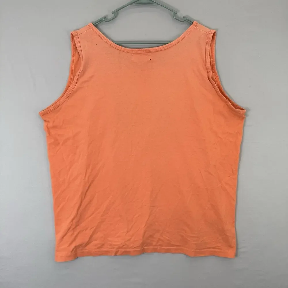 Vintage 90s Nike Tank Top Air Logo Sz XXL Orange Retro Made in USA Swoosh Beach